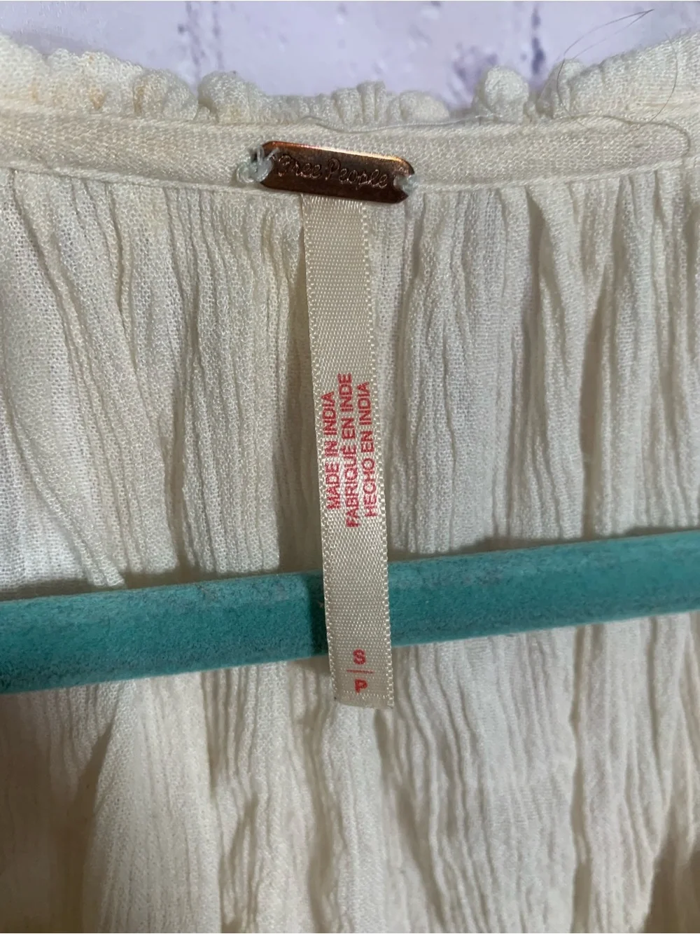Free People Women Firecracker Top Off White Button Front Size S Boho Cottagecore
